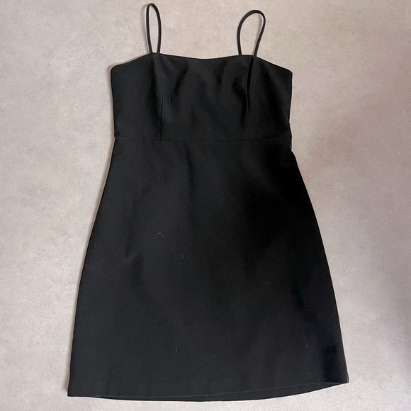 Twik SIMONS Black Sheath Mini Dress Spaghetti Strap. MEDIUM - Picture 2 of 7